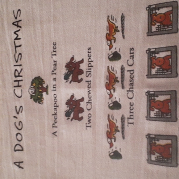 Nwt 12 Days of Christmas A DOGS CHRISTMAS Kitchen Towel 18x26 100% Cotton - Picture 1 of 5